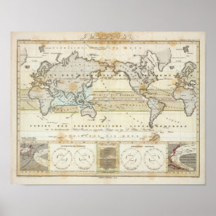 Póster Mapa do vento da terra