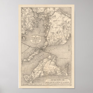 Poster Mapa do Vineyard Marthas Marthas, 1888