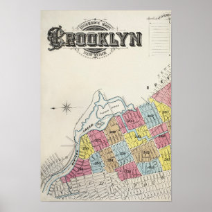 Poster Mapa do Vintage Brooklyn