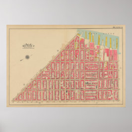 Poster Mapa do Vintage Brooklyn | George Washington Broml