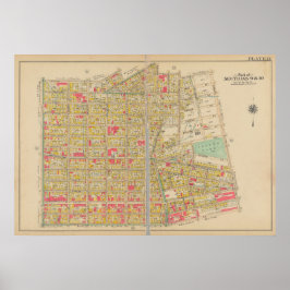 Poster Mapa do Vintage Brooklyn | George Washington Broml