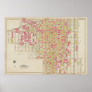 Poster Mapa do Vintage Brooklyn   George Washington Broml