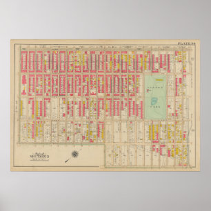 Poster Mapa do Vintage Brooklyn   George Washington Broml