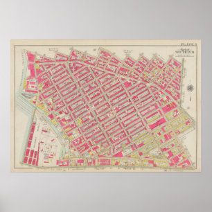 Poster Mapa do Vintage Brooklyn   George Washington Broml
