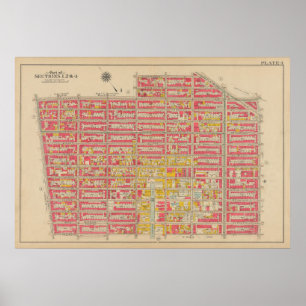 Poster Mapa do Vintage Brooklyn   George Washington Broml