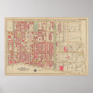 Poster Mapa do Vintage Brooklyn   George Washington Broml