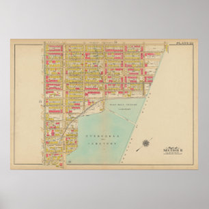Poster Mapa do Vintage Brooklyn   George Washington Broml