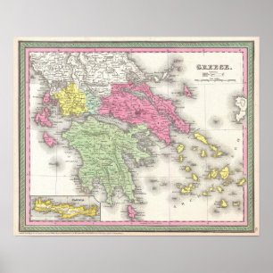 Póster Mapa do vintage da piscina (1853)