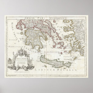 Póster Mapa do vintage da piscina do sul (1794)