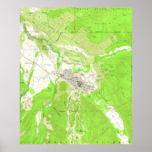 Póster Mapa do vintage de Aspen Colorado (1960)
