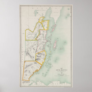 Poster Mapa do vintage de Belize (1921)