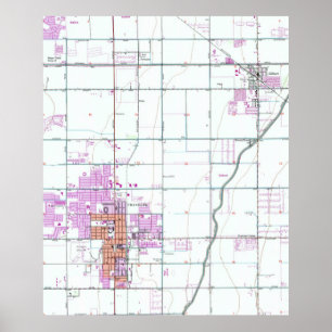Poster Mapa do vintage de Chandler & de Gilbert Arizona