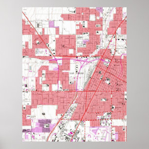 Póster Mapa do vintage de Las Vegas Nevada (1967) 2