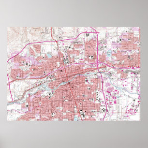 Poster Mapa do vintage de Reno Nevada (1967)
