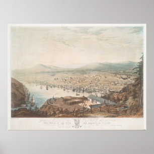 Poster Mapa do vintage de St Johns Terra Nova (1831)