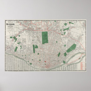 Póster Mapa do vintage de St Louis Missouri (1921)