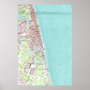 Póster Mapa do vintage de Virginia Beach (1965)