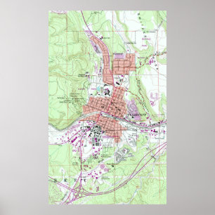 Poster Mapa do vintage do mastro Arizona (1962)