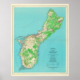 Poster Mapa do Vintage Guam (1965)