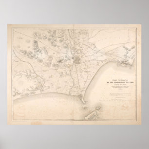 Poster Mapa do Vintage Lima Peru Environs (1857)