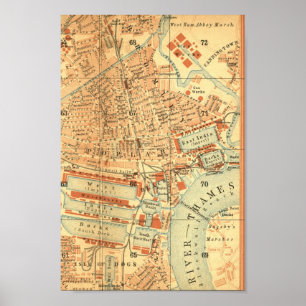 Poster Mapa do Vintage London
