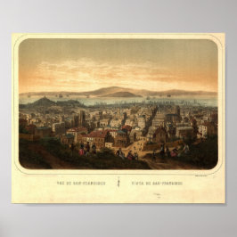 Poster Mapa do Vintage Retro San Francisco