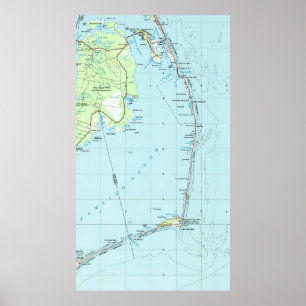 Poster Mapa dos Bancos Exteriores do Sul da Vintage (1957