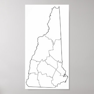 Poster Mapa dos Conjuntos de New Hampshire