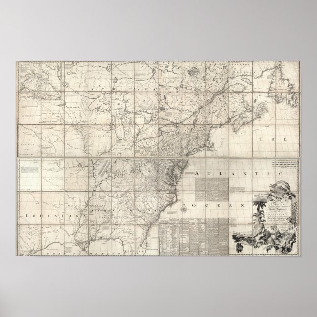 Póster Mapa dos Domínios Britânico e Francês (Frente)
