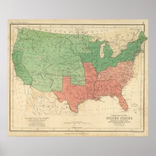 Póster Mapa dos Estados Unidos 2