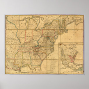 Poster Mapa dos Estados Unidos 6