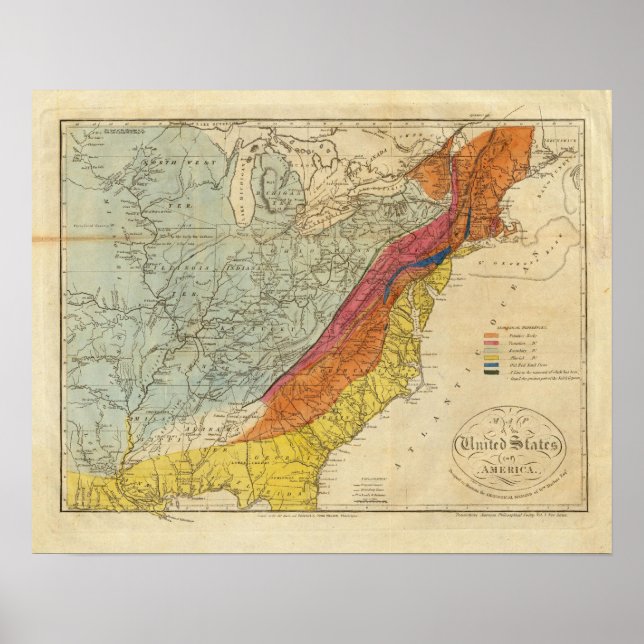 Póster Mapa dos Estados Unidos da América 4 (Frente)