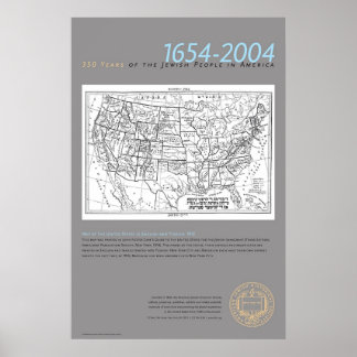 Poster Mapa dos EUA em Inglês e Iídiche, 1912