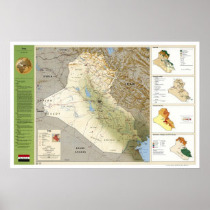 Póster Mapa dos fatos de Iraque - 1994