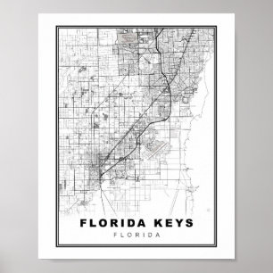 Poster Mapa dos Florida Keys