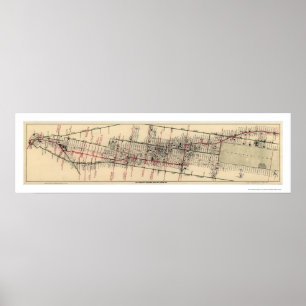 Póster Mapa dos hotéis e dos teatros em Manhattan 1906