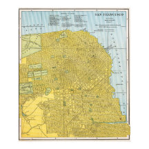 Mapa Dourado Detalhado Vintage de São Francisco 18