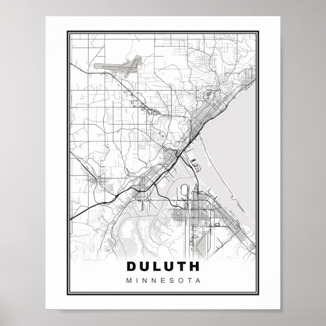 Poster Mapa Duluth (Frente)
