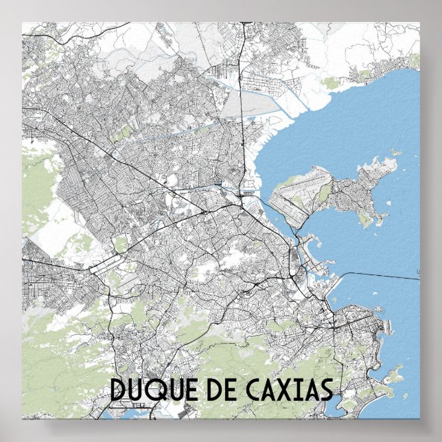 Poster Mapa Duque de Caxias Brasil (Frente)