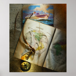 Poster Mapa e compasso