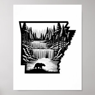 Poster Mapa e paisagem do Arkansas