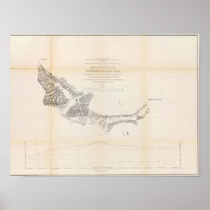 Póster Mapa e perfil de Canadá de las Uvas
