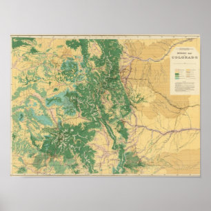 Póster Mapa econômico de Colorado