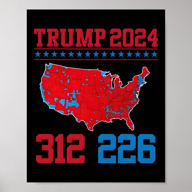 Poster Mapa Eleitoral 2024 312 Vermelho Resultados da Ele (Frente)