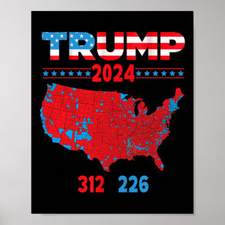 Poster Mapa Eleitoral 2024 Trump 312 Red 2024 Res Eleitor