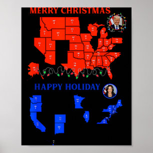 Poster Mapa Eleitoral de 2024 Feliz Natal Deslizamento de