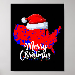 Poster Mapa eleitoral de Trump Papais noeis de Natal Feli