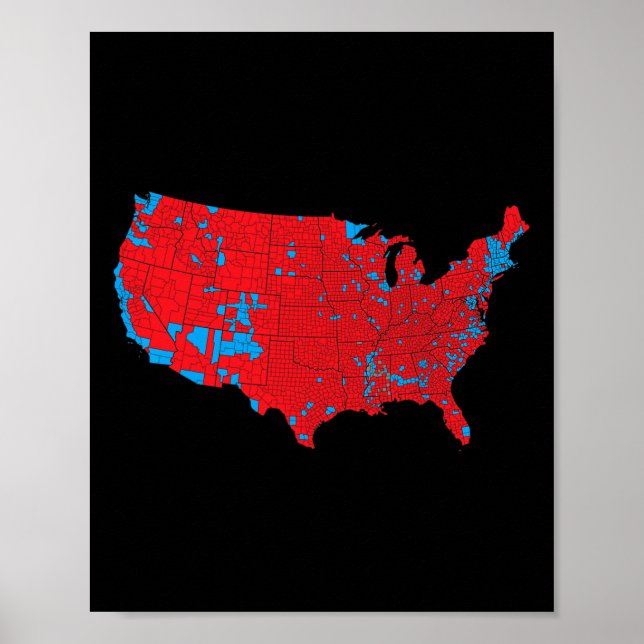 Poster Mapa Eleitoral EUA 2024 Presidente Trump Republica (Frente)