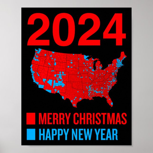 Poster Mapa Eleitoral Preciso de 2024 Feliz Natal Feliz A (Frente)