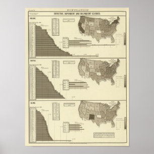 Póster Mapa estatístico insano, idiota, cego